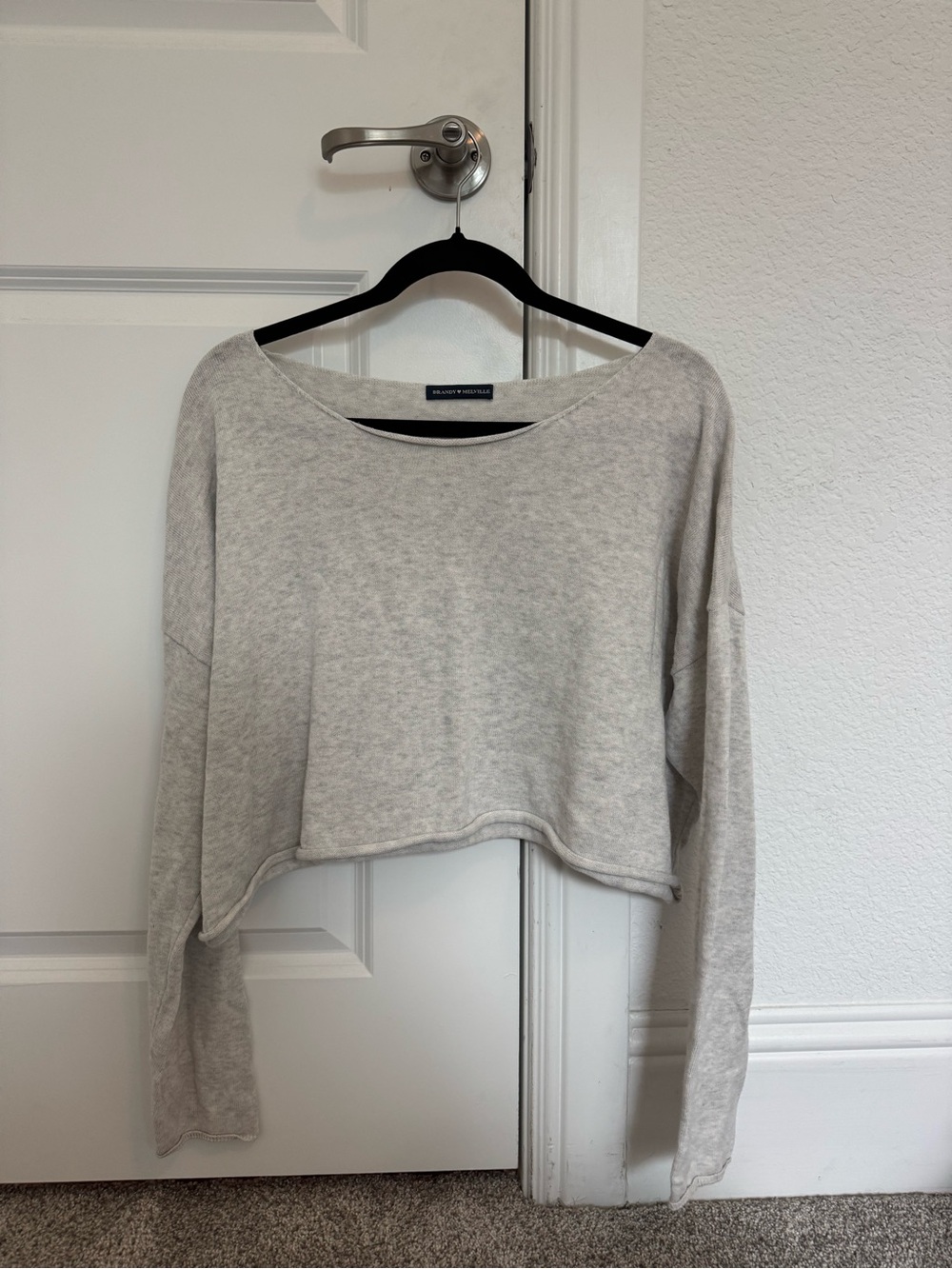 Brandy Melville Light Gray Cropped Sweatshirt